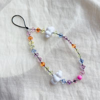 Nueva Cadena De Teléfono Con Nubes Blancas Y Resina Colorida Accesorio De Moda Coreana Para Mujeres Cadena De Móvil De Juego De Dibujos Animados Para Fiesta - details 3