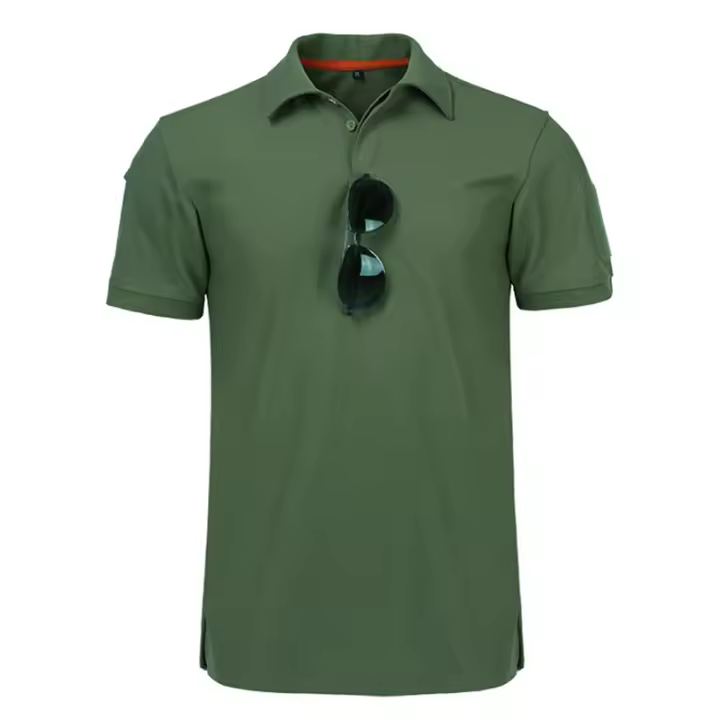 Camiseta Táctica De Verano Para Hombre Secado Rápido Manga Corta Deportiva Transpirable Workwear Para Correr Y Acampar Estilo Casual - 1
