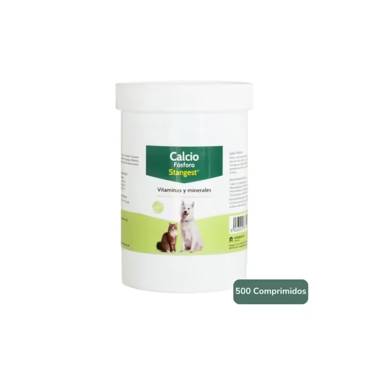 STANGEST - Calcio Fósforo - Alimento Complementario para Perros y Gatos con Calcio, Fósforo Orgánico y Vitaminas A, D y E - 1