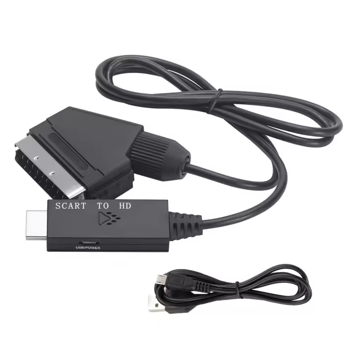 Cable Adaptador Convertidor De Vídeo Y Audio SCART a HDMI 1080P Para HDTV Sky Box STB Entrada SCART Salida HDMI Plug Play - 1
