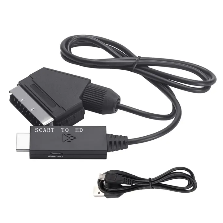 Cable Adaptador Convertidor De Vídeo Y Audio SCART a HDMI 1080P Para HDTV Sky Box STB Entrada SCART Salida HDMI Plug Play - 1