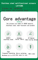Tijeras Multifuncionales De Acero Inoxidable LAOA Antideslizantes Para Corte De Cables Eléctricos Uso Doméstico En Cocina - details 2