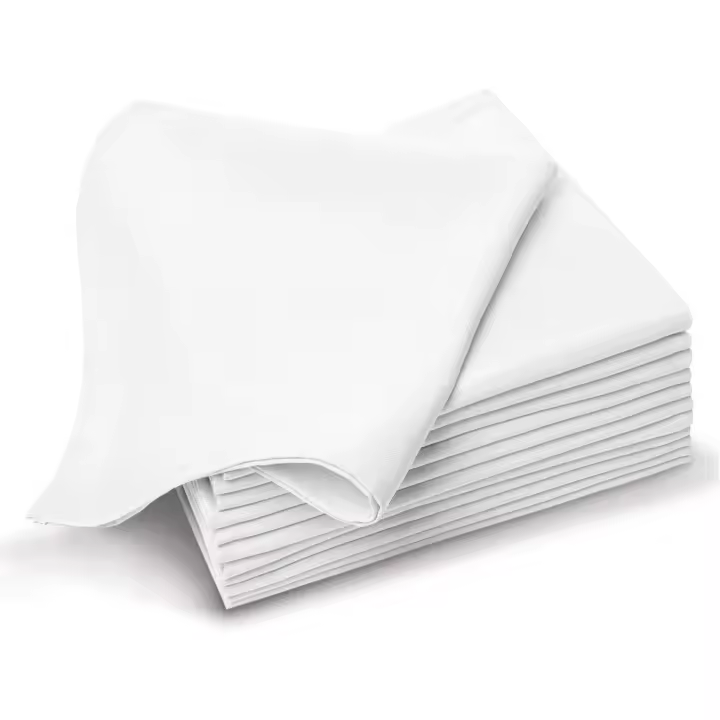 Juego de 6 servilletas de tela de algodón 100 % orgánico, 40 x 40 cm, reutilizables, de algodón puro de calidad hotelera, ideales para uso doméstico y eventos, color blanco - 1