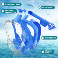 Máscara de Snorkel Completa con Montaje de Cámara Vista Panorámica de 180 Grados - details 2