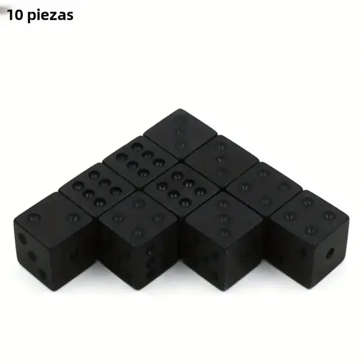 Juego De 10D6 Dados Negros Sin Impresión Para Juegos De Mesa Y Fiestas Regalos De Navidad Halloween Acción De Gracias - 1