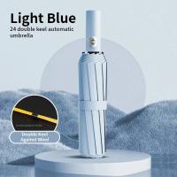 Paraguas Automático Grande 24 Huesos Resistente Al Viento Y UV Plegable En 3 Ribos Doble Para Viajes Para Hombres Y Mujeres Con Protección UVF Regalo - details 19