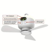 Ventilador portátil para camping de 8000 mAh, luz nocturna LED, 3 velocidades, 12 horas de batería, viento fuerte, ideal para dormitorio, tienda de campaña, camping, pesca y aventuras al aire libre. - details 8