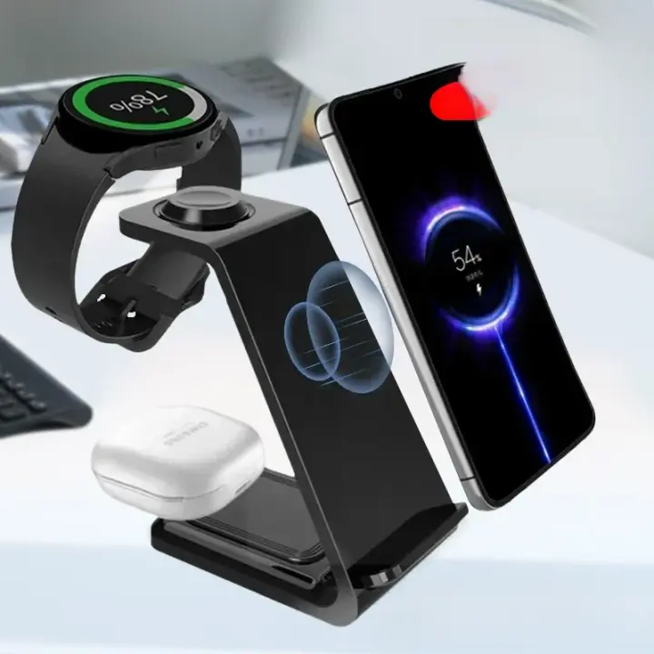VIKEFON Estación De Carga Eléctrica 30W Con Soporte Para iPhone 16-12 Samsung S20 S21 Apple Watch 8/7 Y Galaxy 6/5 - 1