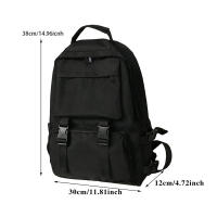 Mochila Preppy Para Estudiantes Gran Capacidad Botón Viaje Sólida Simple Harajuku Chic Moda Retro Unisex Alta Calle - details 0