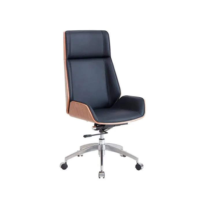 Sillón giratorio Ulrich regulable asiento tapizado símil piel 111-117x64x64 cm Adec - 1