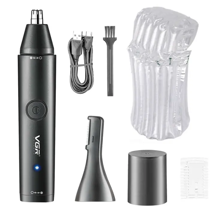VGR 2en1 Afeitadora Eléctrica Recargable Para Rostro Y Cuello Ajuste De Pelo Del Nariz Y Orejas Cejas Trimmer Para Hombres Y Mujeres Cuidado Personal - 1
