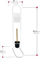 BERILO Portarrollos de papel higiénico con escobillero de bambú, material: metal, plástico y bambú, soporte para papel higiénico - details 3