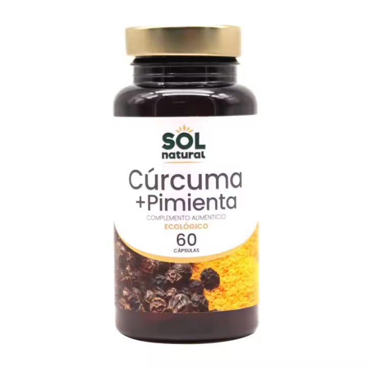 Sol Natural Curcuma+Pimienta 60Caps - Complemento Alimenticio 100% Natural - 1