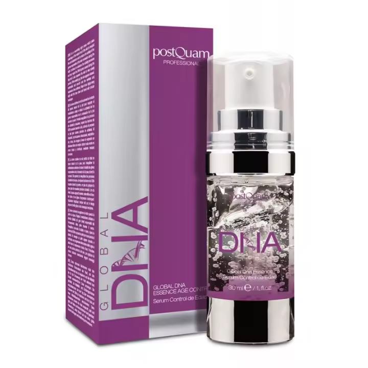 PostQuam - Serum Facial Antiedad Global DNA - Sérum Facial Antiarrugas Hidratante Reafirmante y Regenerante para Todo Tipo de Piel - Contiene Ácido Hialurónico y Smithsonite Extract - Textura Fresca y Sedosa - 30 ml - 1