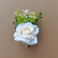 Corsage Rustico Para Novio Y Llavero De Boda Blanco Con Rosa Eucalipto Hiedra Orchidaya Berries Gypsophila Accesorios De Vestimenta Para Bodas Cumpleaños Y Decoración Personal - details 12