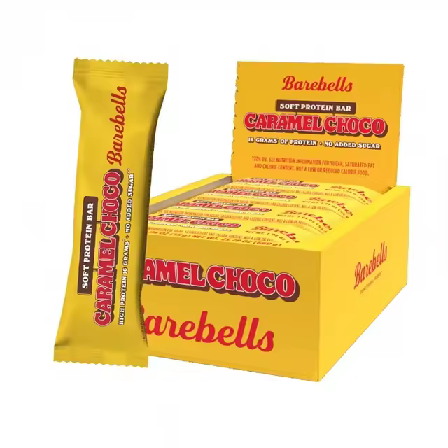 Barebells Soft Protein Bar - Caramel Choco -  12 barritas de 55 gramos - 1