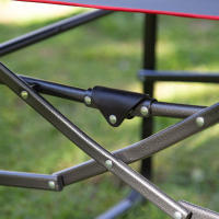 Aktive - Silla plegable camping, playa y pesca de 54x49x92 cm, color gris y rojo, soporta un peso máximo de 110 kg, topes antivuelco, reposabrazos acolchados, estructura de acero, plegado compacto, sillas para camping plegables, sillas camper plegables - details 6