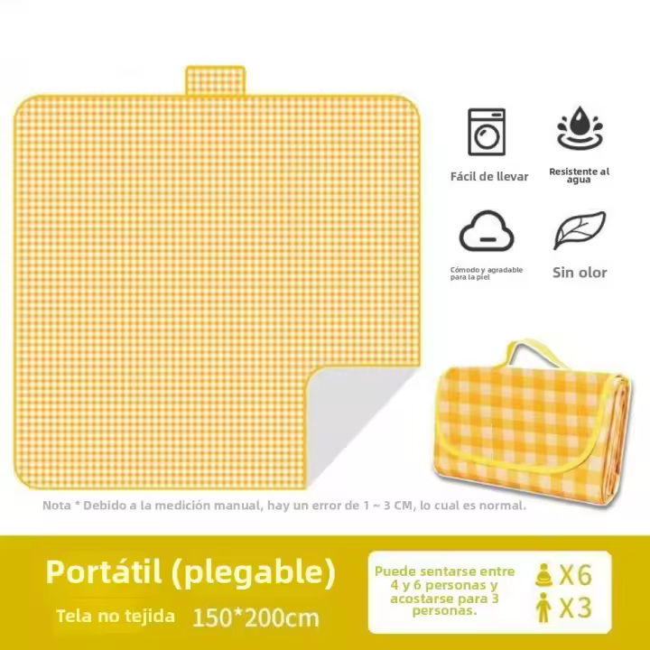 Alfombra Picnic Impermeable y Antichancha-Diseño Portátil para Camping, Playa y Jardín, Tamaños, with Bolsa de Transporte, Estilo Boho Chic - 1