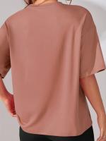 Camiseta De Verano Para Mujeres Casual Con Hombros Caídos Y Mangas Cortas Estampado De Letras Y Oso Suelto Y Versátil Moda 2024 - details 6