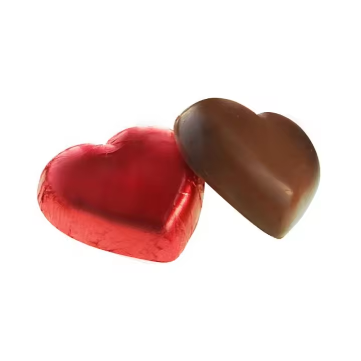 Corazones de Chocolate con Leche - Color Rojo o Dorado/Plata - Bolsa con 140 Corazones de Chocolate - Bolsa Kilo - Bombones con Forma de Corazon - San Valentin - 1