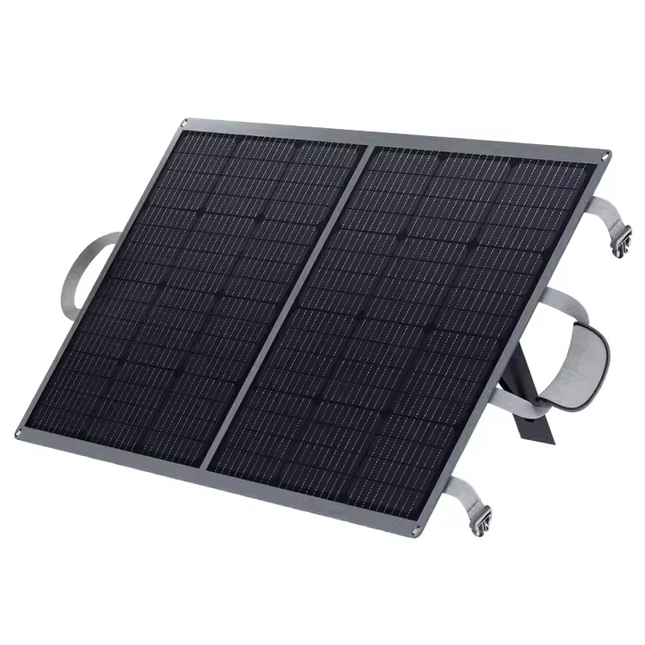 Panel Solar Plegable DaranEner SP100 100W, Soporte Ajustable, Resistente al Agua IP54, Eficiencia de Conversión de Hasta el 22%, Ideal para Camping Fuera de la Red y Cortes de Energía Inesperados - 1