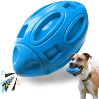 Juguetes Para Perros Bola De Rugby De Goma Resistente Al Desgaste Juguete Interactivo Para Morder Al Aire Libre Promueve La Vocalización Y El Dientesamiento - details 1