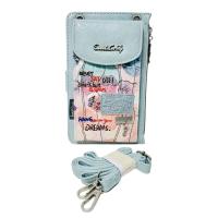 Sweet Candy, Bolso Monedero Para Móvil, Portamóvil, Tarjetero, Con Correa, con diseño bordado, Suave, Color Azul, 19 x 3 x 12 cm, Kiglam - details 0