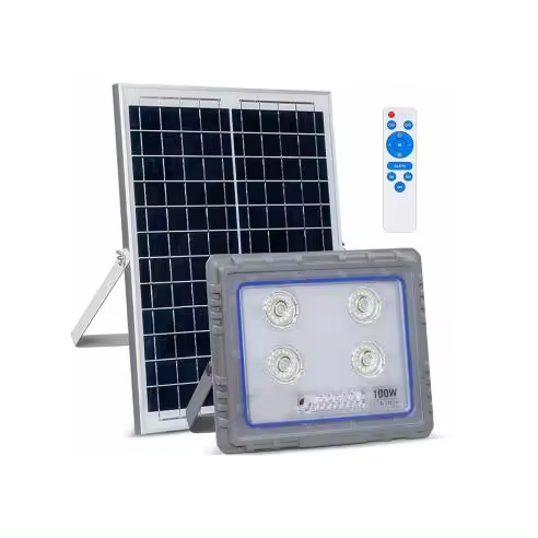 Mediawavestore Proyector Solar LED 100W: Ilumina Tu Exterior con Control Remoto - 1