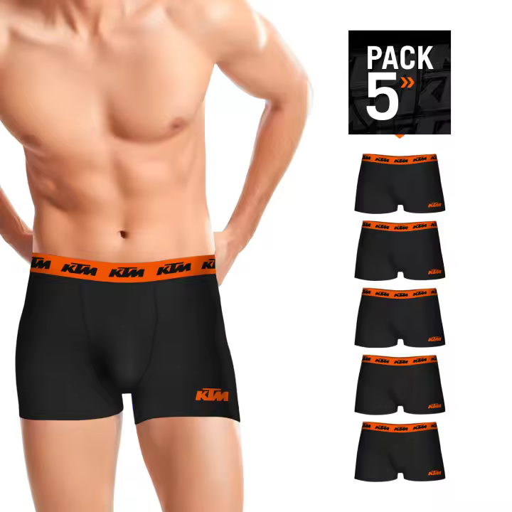 Pack 5 calzoncillos KTM en color negro para hombre - 1