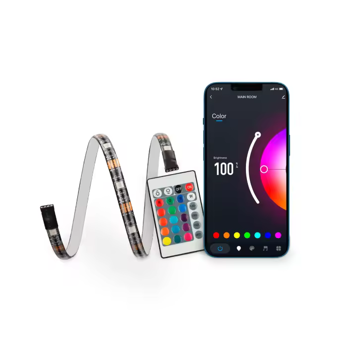 Tiras LED de colores para TV KSIX, App incluida, Control remoto, 16 colores RGB, 4 modos
dinámicos, 6 tiras x 53 cm - 1