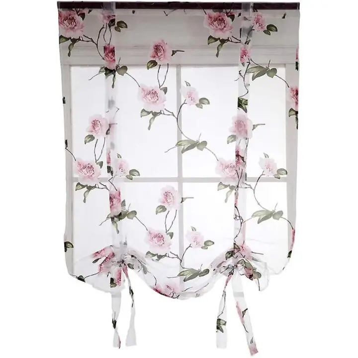 0.8 x 1m Pink Floralman Curtain Lace Curtains Sheer Curtains French Curtains Sheer Blackout Curtains - 1