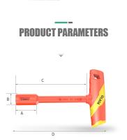 Llave De Hexágono Aislada LAOA VDE T-shape CR-V 4-14mm 58HRC Destornillador De Sujeción 1 Pieza Herramienta De Mantenimiento Para Electrictad - details 11