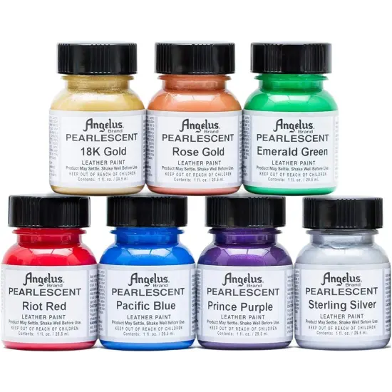 Angelus PACK 7 COLORES PINTURA CUERO Y POLIPIEL ANGELUS PEARLESCENT 29,5 ML - 1