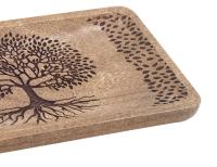 Signes Grimalt  - Plato rectangular  árbol de la vida en madera de mango , de  25x15x2.5 cm - details 0