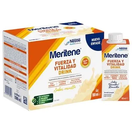 MERITENE FUERZA Y VITALIDAD DRINK VAINILLA 6 X 180 ML - 1
