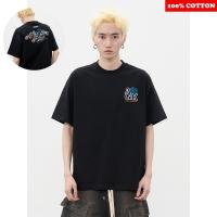Camiseta Estilo Americano Con Impresión De Letras Para Hombre Verano 100% Algodón Manga Corta Suéter Casual Y2k Top De Moda Ropa Masculina - details 0