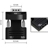 Convertidor De Video HDMI a VGA Hombre a Mujer 1080P Con Adaptador De Audio 3.5mm Salida De Señal Soporte Cable De Audio - details 1