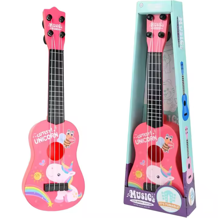 42 cm Ukelele Soprano, Ukelele Soprano para Principiantes Ukulele Guitarra Musical Instrumento De Ukelele De Juguete con 4 Cuerdas Ajustables, Mini Guitarra y Púas para Juego Educativo Temprano - 1