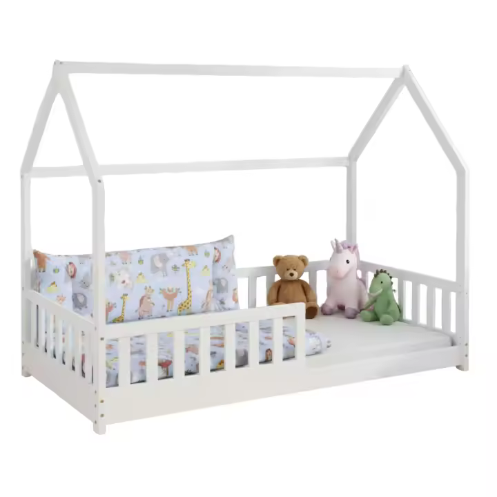 Miroytengo Cama Infantil Cabaña Bosco Blanca en Forma de Casa 90x190 cm Fabricada en Melamina - 1