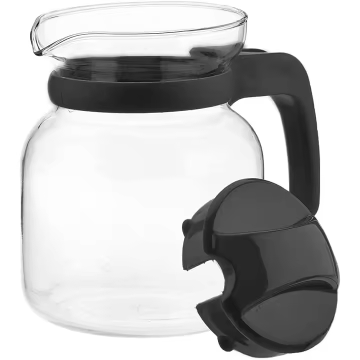 Shoppe house - Jarra de Café Apta para Microondas - Tetera de Cristal Térmico - Jarra Melita con Tapa - Blanco o Negro - 1