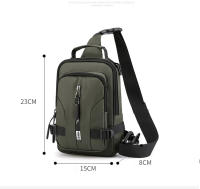 Bolsa De Pecho Multifuncional Para Hombre En Nylon Con Patente Impermeable Antirrobo Para Viajes Con Carga USB Bolsa Masculina Casual - details 3