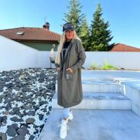 Nueva Chaqueta Larga Elegante Para Mujer 2025 Otoño Invierno Cálido Y Grueso Con Capucha Color Sólido Y Bolsillos De Terciopelo Chaqueta De Windbreaker - details 6