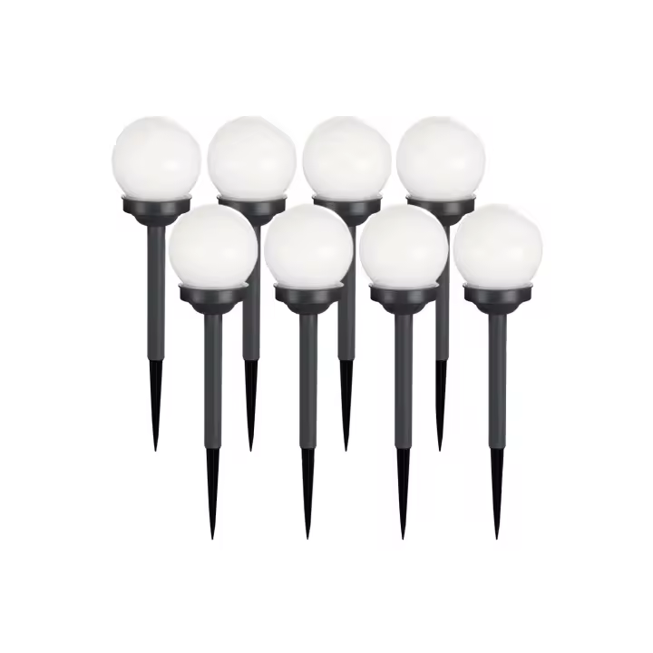 Mediawave tienda 8 piezas lámpara de bola de carga Solar 15cm pieza exterior jardín - 1