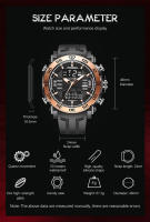 Reloj De Pulsera Deportivo Para Hombre FOXBOX Lujo Cuarzo Impermeable Militar Dual Display Luminoso Reloj De Mano - details 3