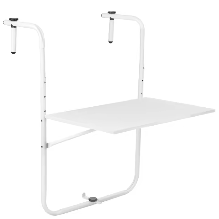 Mesa abatible de metal para balcón 60x40cm blanco - PrimeMatik - 1