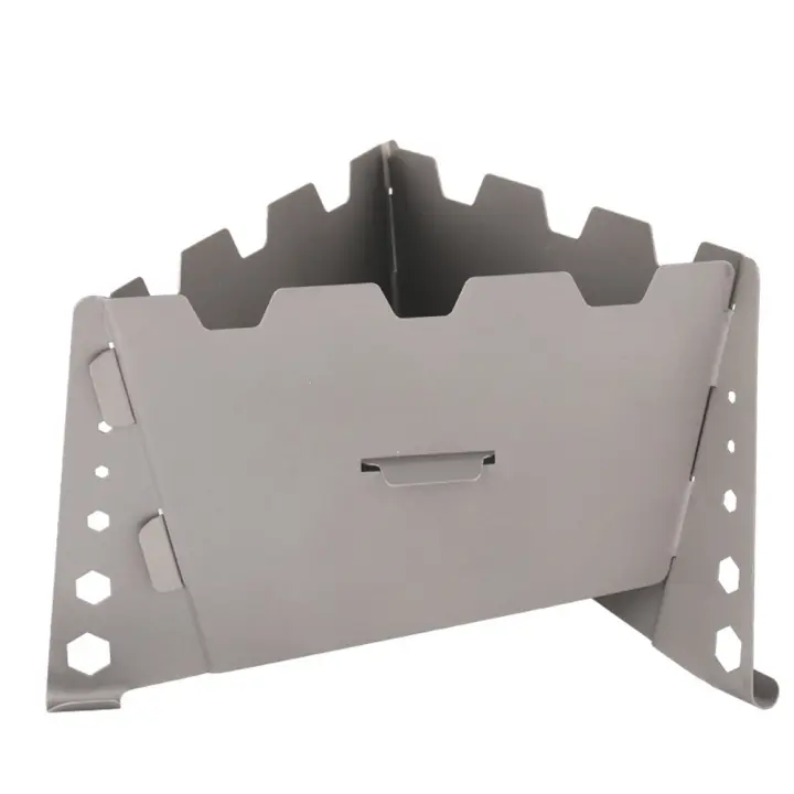 Soporte plegable de titanio con bandeja, hornillo quemador de bolsillo de titanio para acampar, senderismo, Picnic y cocina - 1