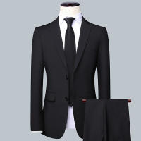 Traje De Dos Piezas Para Hombre Corte Ajustado 2024 Alta Calidad Traje Formal Profesional De Negocios Con Chaqueta Y Pantalones Botón Doble - details 2