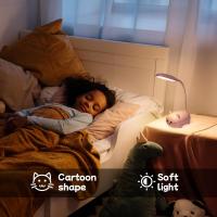 Mini Lámpara de Escritorio LED para Niños Luz Nocturna de Gato Lindo Luz de Mesa de Cuello de Cisne Plegable Luz de Lectura - details 0