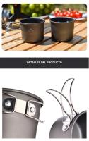 Taza De Camping Widesea De Aluminio Plegable Para Exterior Cocina Picnic Viajes Senderismo Sin Manija Resistente Al Agua Hervida - details 2