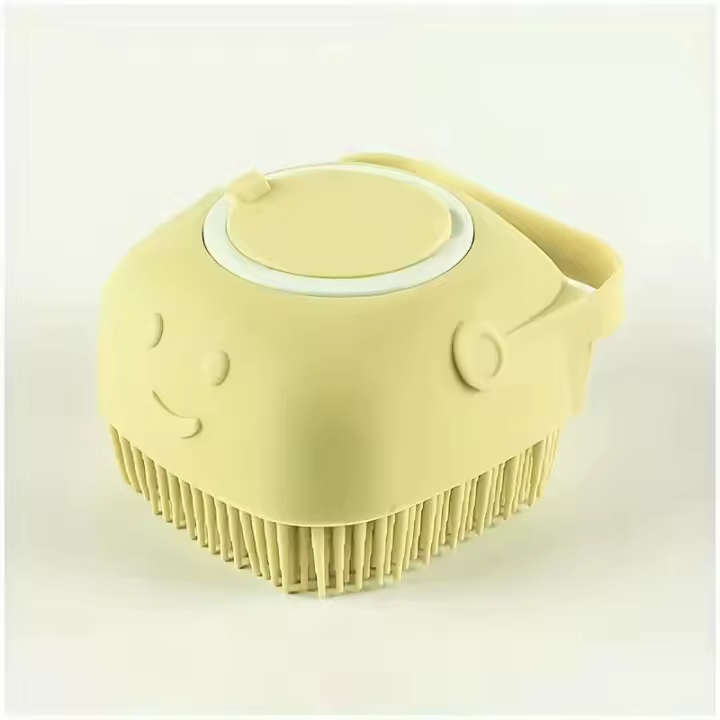 Cepillo De Baño Para Mascotas 2 En 1 Con Almacenamiento De Shampoo Y Peine De Masaje Para Perros Y Gatos Baño Sin Estrés - 1